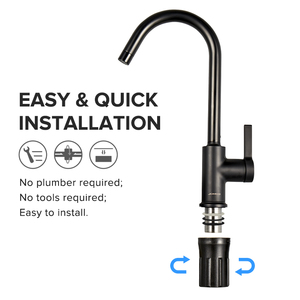 JOMOO Vòi Nước Nhà Bếp Màu Đen Mờ Máy Lọc Nước Mềm Tổng Hợp Không Chì Vòi Nước Trộn Bồn Rửa Nhà Bếp Tay Cầm Đơn Hiện Đại - Product Image 4