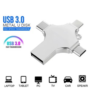 แฟลชไดรฟ์ USB OTG แบบกำหนดเอง OEM 4 in 1 ความจุ 8GB 16GB 32GB <span class=keywords><strong>64GB</strong></span> 128GB USB 3.0 เมมโมรี่สติ๊ก สำหรับ <span class=keywords><strong>Iphone</strong></span> Android Windows - Product Image 2