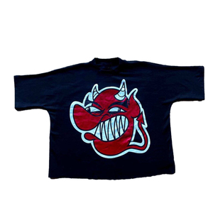 T-shirt personalizzata 100% cotone senza cuciture OEM 280g con spalle scese, orlo grezzo, colletto spesso, da uomo, vestibilità oversize squadrata - Product Image 3