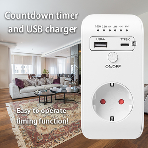EU cắm mới thông minh thời gian ổ cắm điều khiển tự động Power-off lập trình đếm ngược hẹn giờ chuyển đổi với USB Type-C - Product Image 2