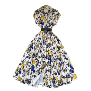 Abito in <span class=keywords><strong>Maxi</strong></span> <span class=keywords><strong>camicia</strong></span> ecologico da donna con stampa floreale a maniche corte con <span class=keywords><strong>colletto</strong></span> rovesciato e dettaglio in tessuto antirughe traspirante - Product Image 1