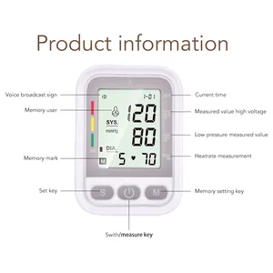 OEM ODM Tensiometr bras supérieur intelligent automatique Bp moniteur mesure LCD numérique manuel moniteur de pression artérielle