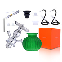 Petit Kit Chicha Givrée avec Double Tuyau et Accessoires Complets, Chicha en Forme de Gourde, Approvisionnement Transfrontalier
