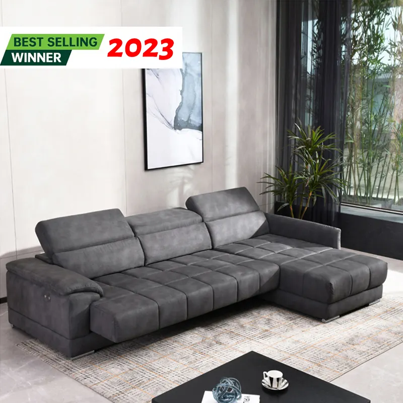 Современная мебель для гостиной, тканевый угловой диван, диван, l-образная ткань, Электрический диван-кровать для отеля и виллы