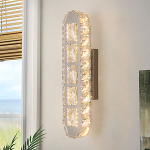 Lampu dinding, cahaya braket pencahayaan kamar tidur latar belakang LED kristal Modern mewah Eropa - Product Image 1