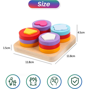 Jouets en bois de tri de formes et de couleurs, jouets de tri de formes assorties, blocs en bois, jouets éducatifs d'apprentissage, cadeaux de Pâques - Product Image 2