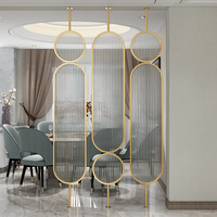 Paravent en verre et acier inoxydable de style nordique, translucide, pour salon de luxe, hall d'entrée, hôtel, cloison décorative