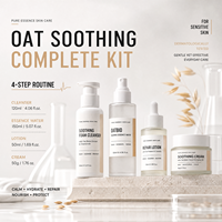 Kit Apaisant Peau Sensible à l'Avoine pour Femme, Routine Douce Hydratante et Réparatrice : Essence, Lotion et Crème