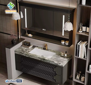Mobile bagno moderno a parete 2025 OEM con doppio lavabo, <span class=keywords><strong>in</strong></span> <span class=keywords><strong>legno</strong></span> massello, stile rustico, con specchio e scarico <span class=keywords><strong>in</strong></span> rame, per sala da pranzo, scuola, bagno - Product Image 4