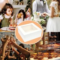 Boîtes à gâteaux 16x16x6 pouces, boîtes à gâteaux blanches, contenants pour pâtisseries, pour gâteaux, cupcakes, biscuits, tartes, friandises, fournitures pour fêtes, cadeaux