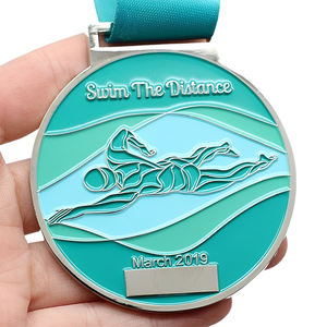 Nuevo diseño personalizado natación medalla al por mayor aleación Metal Natation deportes carrera premio Medalla nadador natación medallas para cinta - Product Image 6