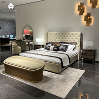 Foshan Fabrik Moderne Luxus-Schlafzimmer-Bettwäsche-Sets Holz-Kingsize Luxus-Komplettes Schlafzimmer-Möbelset für Villa-Schlafzimmermöbel