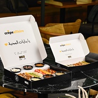 Boîte de présentation en papier personnalisée pour traiteur, avec compartiment pour sauce, pour snacks, pâtisseries, desserts, churros et plateaux