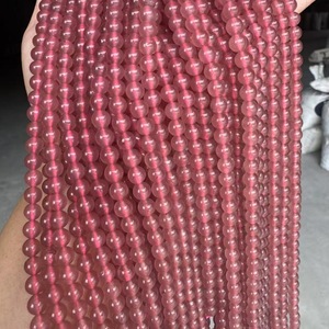 Perles de quartz fraise 7A en vrac pour la fabrication de bijoux faits main, accessoires en pierre naturelle de qualité supérieure, vente directe usine Yiwu - Product Image 3