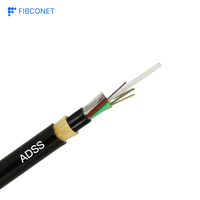 Mendukung Kabel Serat Optik ADSS 1km, Tahan Air, 4-core, PVC, Jaringan Luar Ruangan, Single Dual G.652D