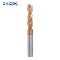 Forets hélicoïdaux en carbure de tungstène HRC60 à 2 cannelures 3 mm avec refroidissement externe pour machines-outils et métaux durs