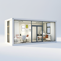 Maison mobile de luxe à deux chambres, conteneur extensible avec abri pour voiture, design de villa préfabriquée, bureau et salle d'e-sport