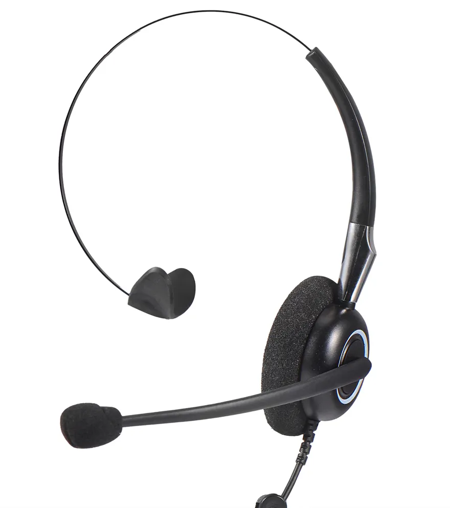 One side ear headphone headset with mic TCH2076 used as call center headset and computer headset