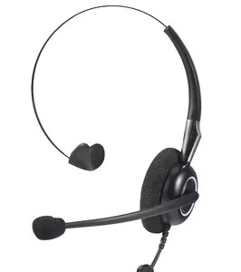 Satu Sisi Ear Headphone Headset dengan Mic TCH2076 Digunakan Sebagai Call Center Headset dan Komputer Headset