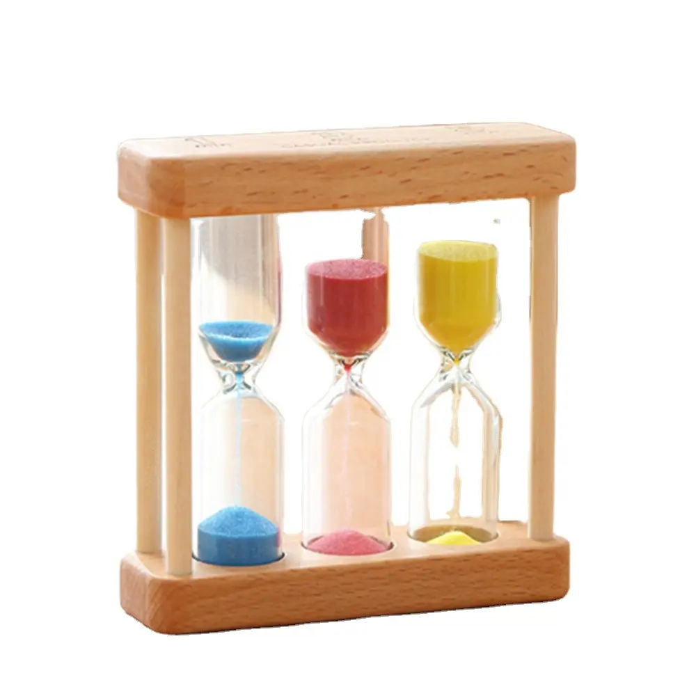 Großhandel Holz sand timer 1/3/5 minuten Kleine sanduhr Kreative desktop dekoration ornament geburtstag geschenk timer