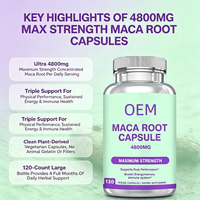 Maca en Gélules Végétales OEM 4800 mg Force Maximale 120 Capsules pour la Performance Physique, l'Énergie et le Soutien Immunitaire – Complément Alimentaire