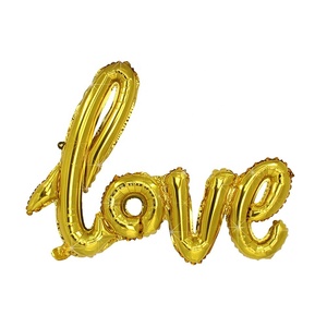 Decorazioni per feste di san valentino di nozze ti amo palloncino a forma di lettera a forma di cuore elio metallizzato oro rosa palloncino in Mylar rosso dorato - Product Image 6
