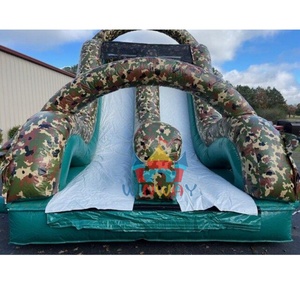 Camouflage Inflatable Climb Slide <b>Military</b> Themed Adventure Playground for Kids Outdoor Excitement - Product Image 2