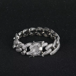 20Mm <b>Cuban</b> <b>Chain</b> Bracelet, Heavy Industry Copper Inlaid With Zirconium <b>Cuban</b> <b>Chain</b> Men Tanjing Fashion Lijing Necklace - Product Image 1