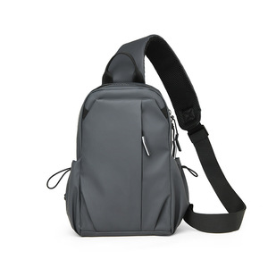Sac bandoulière en nylon tendance pour homme OEM avec doublure en polyester, imperméable, antivol, fermeture éclair, sacs de poitrine - Product Image 1