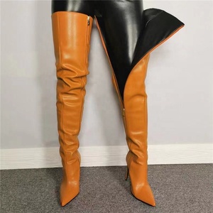Botas de Invierno Elegantes y Sensuales de Color Puro, por Encima de la Rodilla, con Cierre Decorativo, Punta Puntiaguda, Tacones Altos y Finos, Zapatos de Moda - Product Image 3