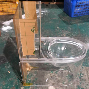 Système de chasse d'eau visuel pour toilettes en acrylique entièrement transparent, avec éclairage, style luxueux et minimaliste - Product Image 3