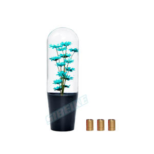 カスタムユニバーサルマニュアル車の水中フラワーギアシフトノブJDMレーシングクリアクリスタル本物の花アクリルシフトノブ - Product Image 1