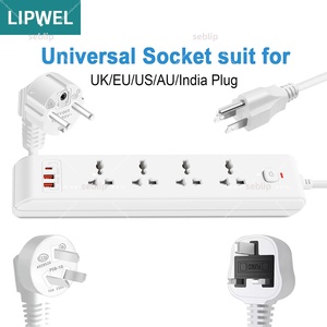 Multiprise universelle 4/5 prises AC, prise UK, 2/3/4 prises, 2 USB A, 1 port Type-C, interrupteur à un bouton - Product Image 5