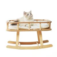 Hamac pour chat en tissu, simple, estival, frais, orange, rectangulaire, à motif uni, pour intérieur, respirant, type nid, sans assemblage