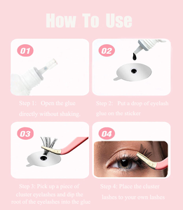 Colla per Extension Ciglia a Ciuffetti a Lunga Durata, Impermeabile, per Ciglia Sensibili, Fai da Te, Adesivo e Sigillante per Ciglia a Ciuffetti - Product Image 4