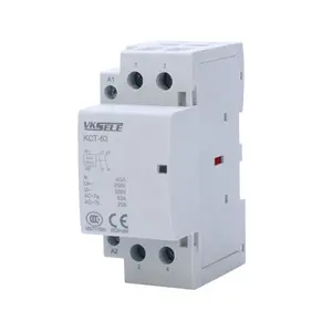 VKSELE KCT-63 2 pole 63A AC DC 24V modular lighting contactor 2NO 2NC 1NO+1NC type household contactor magnetic