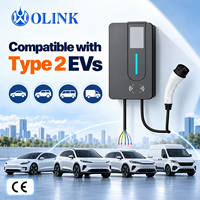 Pengisi Daya Wallbox EV Tipe 2 Universal 22kW 32A 3-Fase Stasiun Pengisian Kendaraan Listrik Rumah dengan Layar 4.3 untuk BMW Mercedes