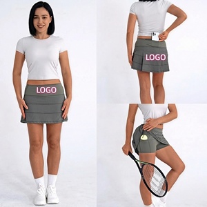 Falda Deportiva de Yoga Personalizada, Transpirable, Mini, para Correr, Fitness, Tenis, Ligera, Cintura Media, Spandex, Nailon, con Bolsillo, Primavera-Verano - Product Image 1