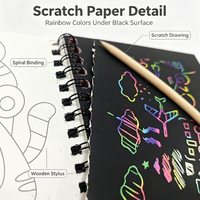 Ensemble de cahiers à gratter personnalisés pour enfants, 24 pièces, art à gratter arc-en-ciel, stylet, pochoir, sac cadeau, bricolage, dessin, artisanat, OEM, ODM