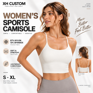 Camiseta Deportiva Personalizada para Mujer, 87% Nailon, Spandex Elástico, Top Corto de Yoga, Fabricante de Ropa Deportiva - Product Image 1