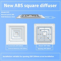 Diffuseur d'air carré mural intégré en ABS, sortie d'air à quatre côtés, grille d'évacuation, ventilation, longueur 10 m, climatiseur central
