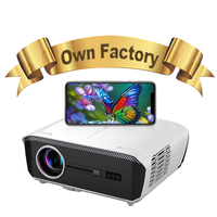 Projecteur intelligent LCD Linux TV 18500 Lumens, prise en charge 4K, MEMC, haut-parleurs 20W*2, mise au point automatique, correction trapézoïdale 4D, lampe LED OEM, 1,5 kg, vente en gros