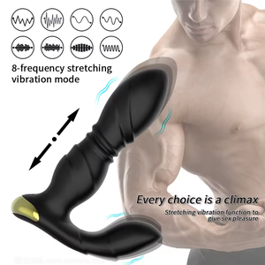 Vibrador Anal de Silicona <span class=keywords><strong>y</strong></span> Metal con Control Remoto, Estimulación Dual, Masajeador de Próstata, Juguetes Sexuales para Sexo Anal - Product Image 3