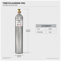 TMA Trimethylaluminium CAS 75-24-1 Haute Pureté 99,9999% 6N Précurseur Métalique Organique pour Déposition ALD Al2O3 dans un Bulleur en Acier Inoxydable