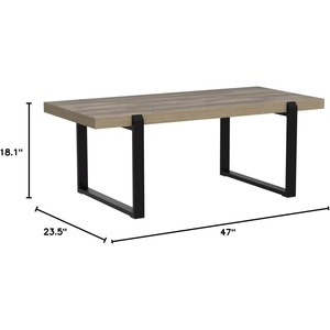 Mesa de centro moderna, grande y duradera, con patas de metal y tablero de MDF, adecuada para salas de estar, extensible. - Product Image 2