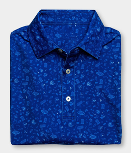 เสื้อโปโลกอล์ฟผู้ชาย OEM หรูหรา สปอร์ต วินเทจ ผ้าถัก 3 มิติ พิมพ์ลายทั่วตัว ระบายเหงื่อได้ดี รับสกรีนโลโก้ - Product Image 2