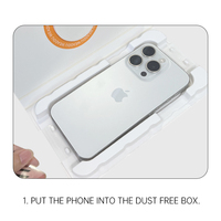 Boîte anti-poussière, applicateur facile, installation de protection d'écran pour iPhone 16 15 14 13 Pro Max, verre trempé avec kit d'installation