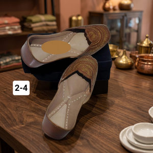 Indian Traditional Style BS INTERNATIONAL Fashion Trend Genuine Leather Ladies Floral Pattern <b>Elastic</b> <b>Lace</b>-up Closure Flat Shoes - Product Image 1