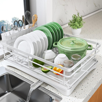 Fabricant professionnel panier support de rangement en acier inoxydable cuisine stockage économiseur d'espace sur évier porte-vaisselle