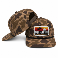 Topi Baseball 5 Panel Laser Camo Logo Kustom Berkualitas Tinggi dengan Patch Bordir 3D Snapback untuk Golf, Memancing, dan Berburu di Luar Ruangan
